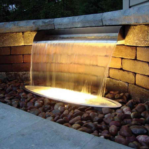 Atlantic Water Gardens Spillway Splash Rings Sample Installation with Warm White Lights