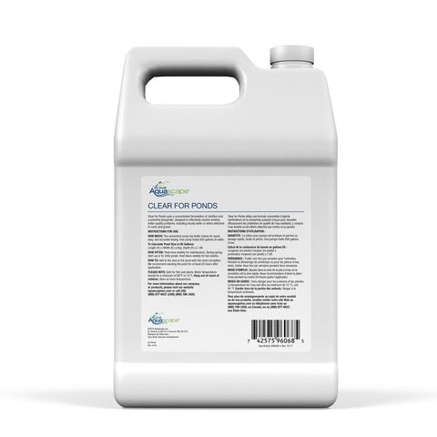 Aquascape Clear for Ponds - 1 gal / 3.78 L Water Treatments 96068 Rear View of Bottle