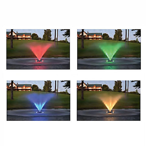 EasyPro Color Changing Fountain Light Kits 2 RGBW With 100' Cord RGB2-100 Sample Installation Different Colors of Light