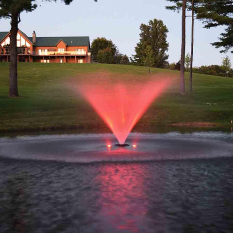 EasyPro Color Changing Fountain Light Kits 2 RGBW With 100' Cord RGB2-100 Sample Installation Red Light