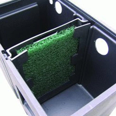 EasyPro Pro-Series 6,000 Gallon Small Skimmer w/ Filter Pad (MPN PS1V) Lid Off Showing Filter Media