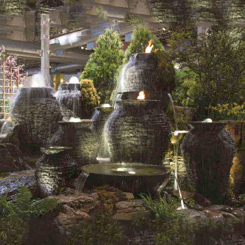 Aquascape Fire Fountain Add-On Kit for Stacked Slate Urns 78221 Sample Installation