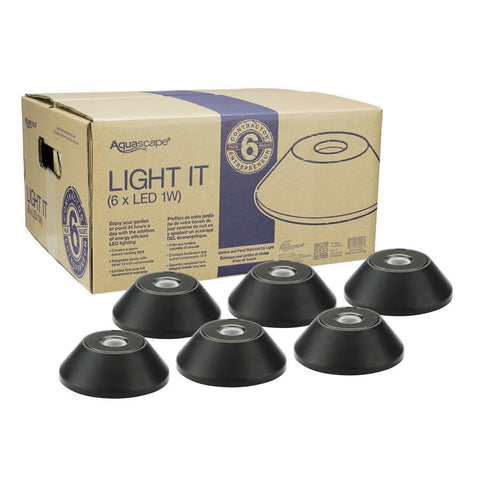 Aquascape Garden and Pond 1-Watt LED Waterfall and Up Light 6-Pack 84046 With Box Behind