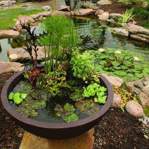Aquascape Green Slate 32" Patio Pond - 20 gal 98856 Decoration for Gardens and Patio Sample Installation