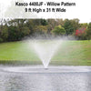 Image of Kasco 1HP Decorative Fountain 4400JF Operating in a Pond Showing Willow Pattern 115V/230V