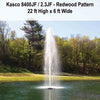 Image of Kasco 2HP Decorative Fountain 8400JF 2.3JF with Redwood Pattern Operating in a Pond with Trees