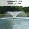 Image of Kasco 2HP Aerating Fountain 8400VFX 2.3VFX with V-Shape Pattern Nozzle Operating in a Pond with Trees