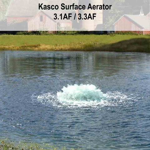 Kasco 3HP Single Phase Surface Aerator 3.1AF Operating in a Pond 230V