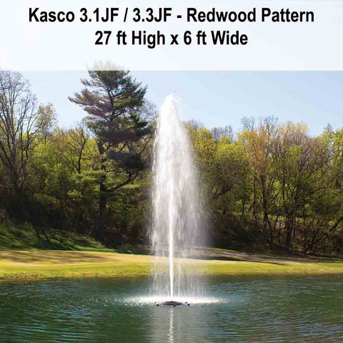 Kasco 3HP Decorative Fountain 3.1JF 3.3JF with Redwood Pattern Operating in a Pond