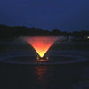 Image of Kasco 5HP Aerating Fountain 5.1VFX Operating in a Pond at Night with Lights