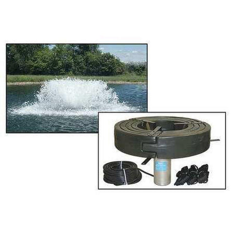 Kasco 5HP Surface Aerator 5.1AF with Float Electrical Cord Mooring Ropes and Another Photo Showing it Operating in a Pond