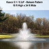 Image of Kasco 5HP Decorative Fountain 5.1JF 5.3JF 230V with Balsam Pattern Operating in a Pond with Trees at the Back