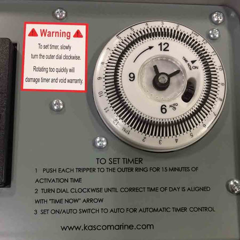 Kasco 115V C-25 Control Panel with Timer and Photocell Timer Shown up close