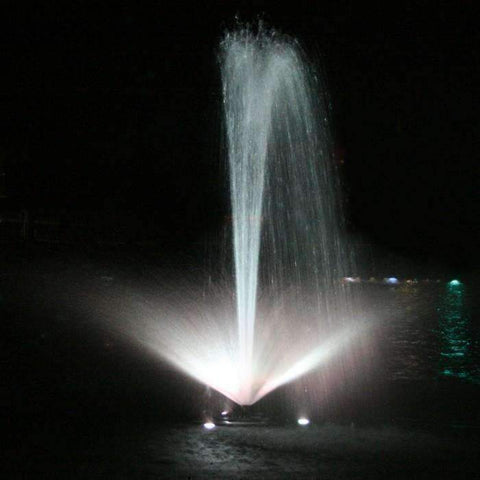 Kasco Color Changing LED Lights RGB Attached to a Decorative Fountain Showing White Glow