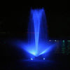 Image of Kasco Color Changing LED Lights RGB Attached to a Decorative Fountain Showing Blue Glow