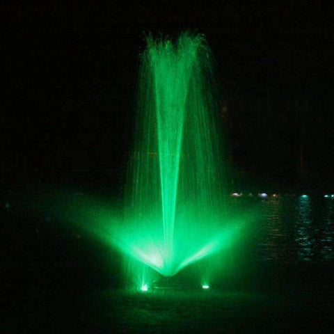 Kasco Color Changing LED Lights RGB Attached to a Decorative Fountain Showing Green Glow