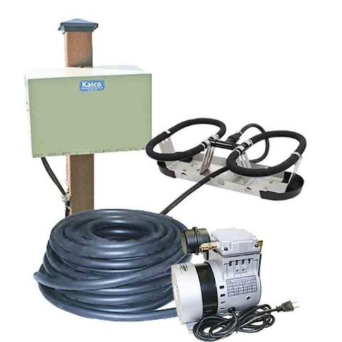 Kasco Robust Aire Sub Surface Aeration System RA1 with Compressor Weighted Tubing Post Mount Cabinet  and Diffuser Assembly 