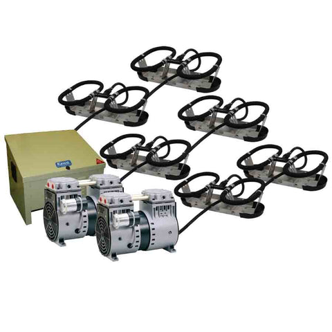Kasco Robust Aire Sub Surface Aeration System RA6 Complete with 2 Compressors Weighted Tubing and 6 Diffuser Assembly Kit with Stainless Steel Mount with Ground Mount Cabinet