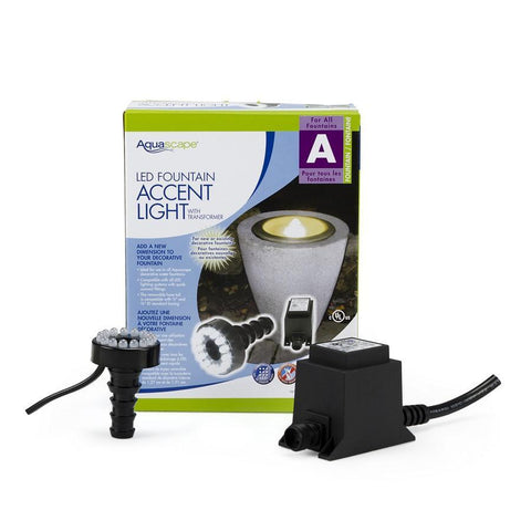Aquascape LED Fountain Accent Light with Transformer 84009 With Packaging