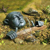 Image of Aquascape Man in Barrel Spitter 78315 Pond Decoration Sample Installation