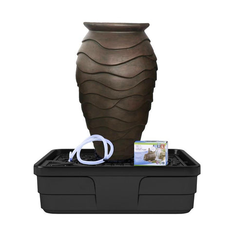 Aquascape Medium Scalloped Urn Landscape Fountain Kit 78270 Complete with Basin Pump and Tubing