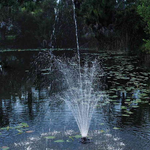 Oase 1/4 HP Floating Fountain With Lights Sample Installation in a Pond 45383