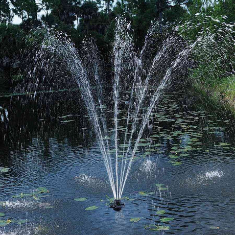 Oase 1/4 HP Floating Fountain With Lights Sample Installation in a Pond 45383
