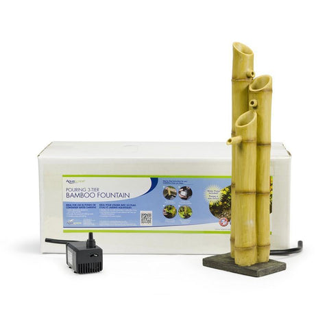 Aquascape Pouring Three-Tier Bamboo Fountain with Box and Pump  78307