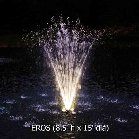 Power House Horizontal Fixed Base 1-HP Shallow Pond Eros Pattern with Lights