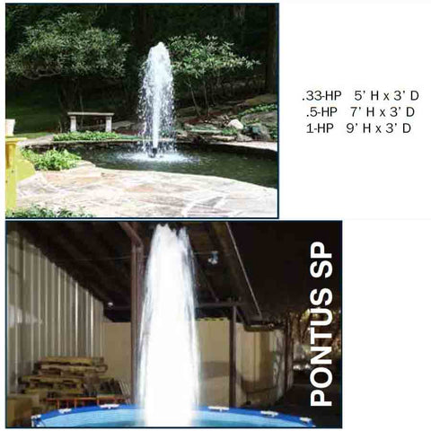 Power House Horizontal Fixed Base 1-HP Shallow Pond Pontus SP Pattern