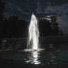 Image of Power House Horizontal Fixed Base 1/2 HP Shallow Pond Fountain Pontus Pattern with Lights
