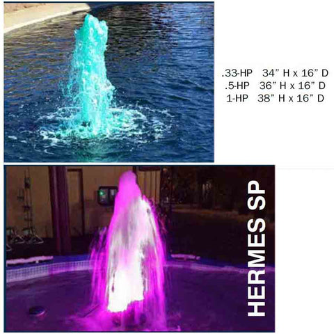 Power House Horizontal Fixed Base 1/2 HP Shallow Pond Fountain Hermes SP Pattern