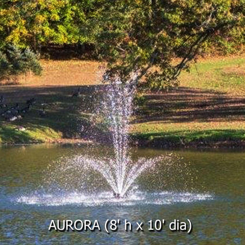 Power House Vertical Fixed Base 1/3 HP Shallow Pond Fountain Aurora Pattern