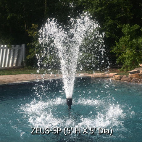Power House Vertical Fixed Base 1/3 HP Shallow Pond Fountain Zeus SP Pattern