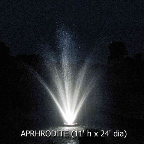Power House Vertical Fixed Base 1/3 HP Shallow Pond Fountain Aphrodite Pattern with Lights
