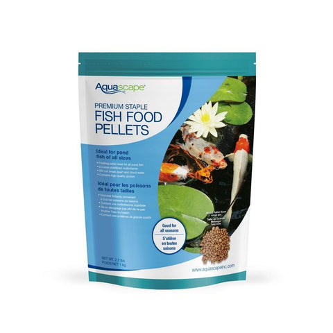 Aquascape Premium Staple Fish Food Mixed Pellets - 2.2 lbs Front of Packaging 81051