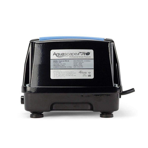 Aquascape Pro Air 60 Aeration Compressor Side View with Label 61016