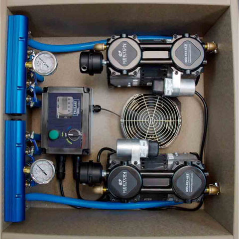 Keeton ProLake2 2.6 Aeration System (2) 1/2HP 6 Duraplate Diffusers - 115V/230V PL-2.6 Cabinet Interior Top View