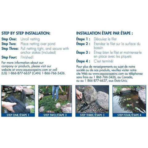 Aquascape Protective Pond Netting 7 ft x 10 ft Installation Guide 98000