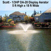 Image of Scott 1/3HP DA-20 Display Aerator with Pattern Dimension