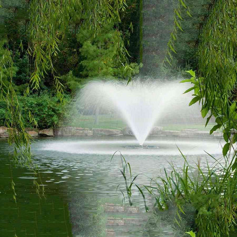 Scott 3HP Display Aerator Operating in a Pond  Surrounded by Plants 14029