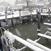 Image of Scott Dock Post Bracket Mount for Scott De-Icer  Connected to a Dock in an Icy Area 115V