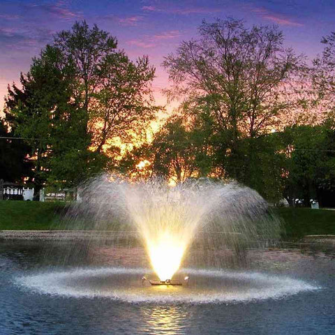 Scott Night Glo LED Fountain Lights Shown Working in a Pond Connected to a Fountain 13612