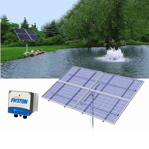 Scott Solar Powered Aerator Shown with the Solar Panel Operating in a Pond  15001