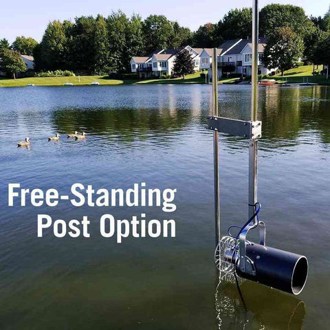 Dock Post Bracket Mount with Free Standing Post for Scott Aquasweep Lake Muck Blaster