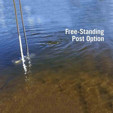 Scott Free Standing Post with Dock Post Mount for Aquasweep Working in the Pond