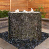 Image of Aquascape Stacked Slate Spillway Wall 32" Landscape Fountain Kit Sample Installation  78269