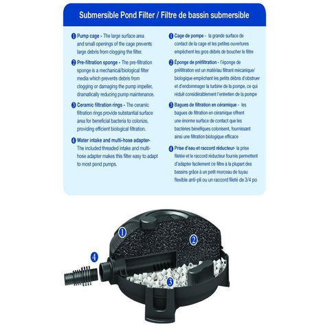 Aquascape Submersible Pond Filter Features 95110