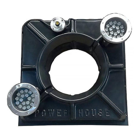 The Power House Inc (2) 18-WATT WHITE LED LIGHTS ON SQUARE FLOAT SQ Retro 18W (wh)/SQ Retro 18W (wh)/000615