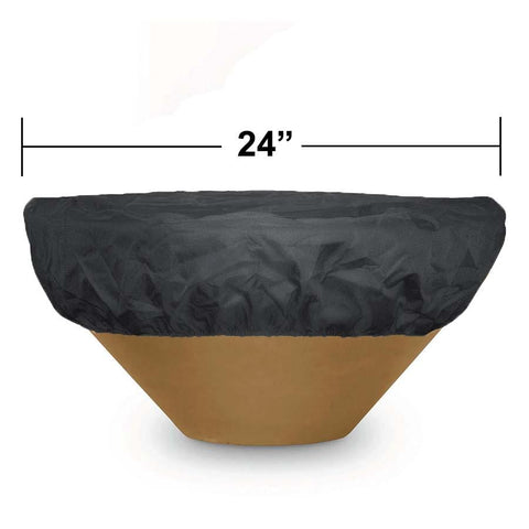 Top Fires Canvas Bowl Covers for Round Bowls by The Outdoor Plus  OPT-BCVR-24R On a 24-inch Cazo Bowl